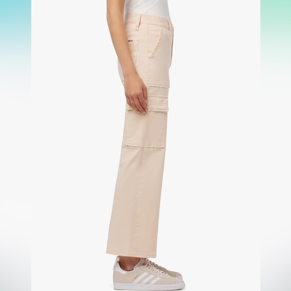 NWT Hudson Jeans Rosalie High Waisted Cargo Jeans in Bleached Sand - Picture 3 of 11